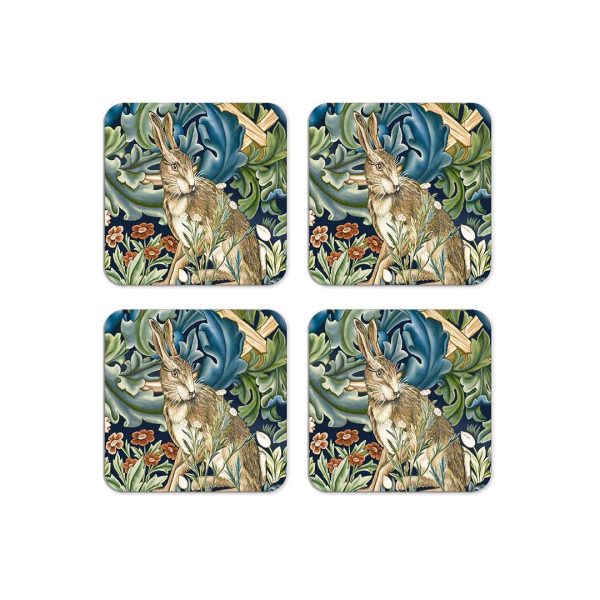 Forest Hare Coasters A Set of 4 From The William Morris Collection®