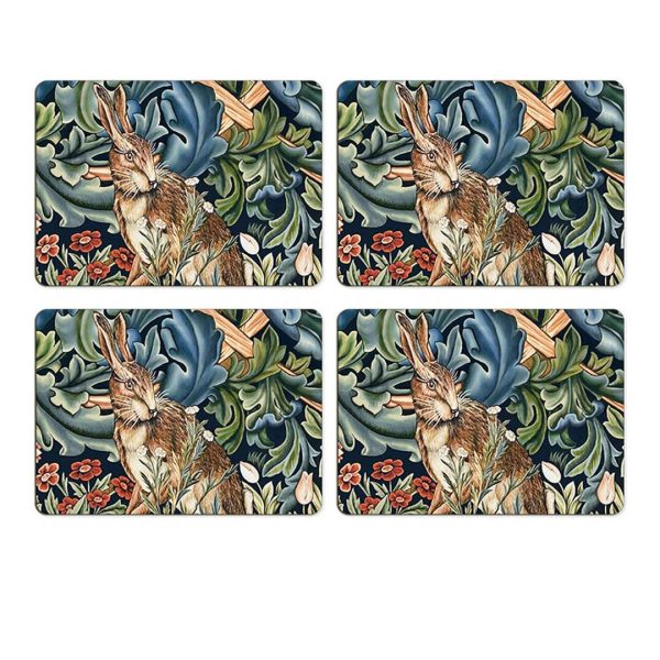 Forest Hare Set of 4 Wooden Placemats Set by William Morris Collection®
