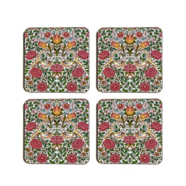 Set of 4 Bird & Rose Coasters by William Morris Collection®