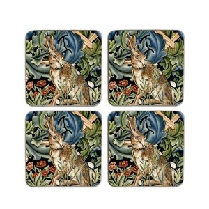 Set of 4 Forest Hare Coasters by William Morris Collection®