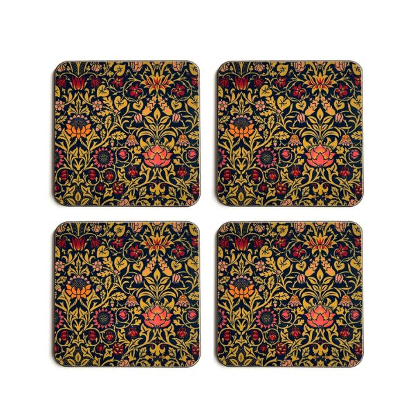 Set of 4 Violet & Columbine Coasters by William Morris Collection®