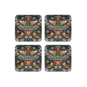 Strawberry Thief Coasters Set by William Morris Collection®