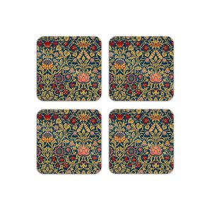 Violet & Columbine Coasters Set by William Morris Collection®