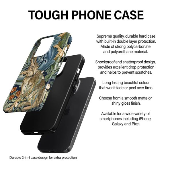 Tough Phone Case William Morris Forest Hare