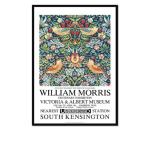 William Morris Strawberry Thief Exhibition Poster Framed Print
