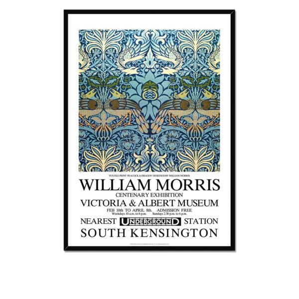 William Morris Peacock & Dragon Exhibition Poster Framed Print William Morris Peacock & Dragon Exhibition Poster Framed Print