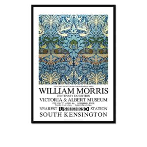 William Morris Peacock & Dragon Exhibition Poster Framed Print