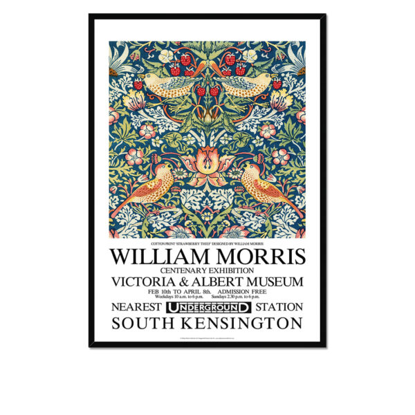 William Morris Strawberry Thief Exhibition Poster Framed Print William Morris Strawberry Thief Exhibition Poster Framed Print
