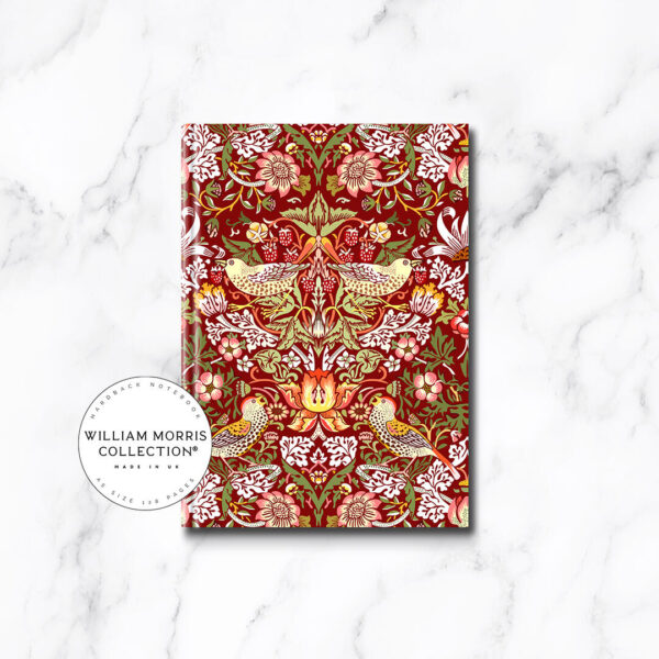 Strawberry Thief A5 Red Notebook William Morris Collection®