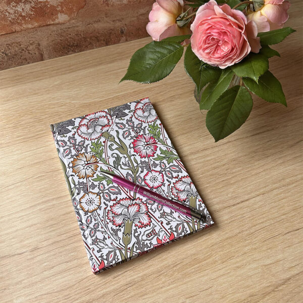 Luxury A5 Hardback Notebook Pink and Rose by William Morris Collection®