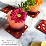 Fruit & Pomegranate Red Coasters Set of 4 by William Morris Collection®