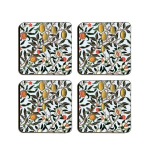 Set of 4 Fruit & Pomegranate Coasters by William Morris Collection®