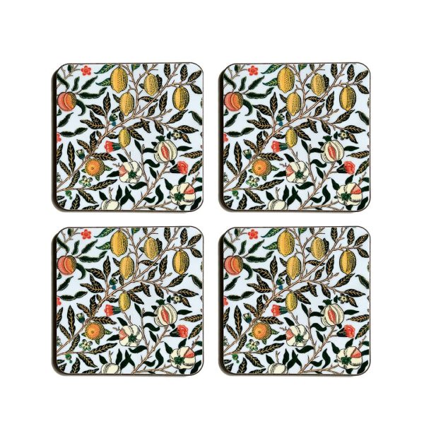 Set of 4 Fruit & Pomegranate Coasters by William Morris Collection®
