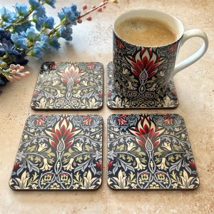 Set of 4 William Morris Collection Snakeshead Coasters