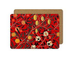 Arts and Crafts Red Fruit Placemat by William Morris Collection®