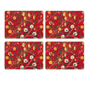 Red Lemon Placemats Set of 4 by William Morris Collection®