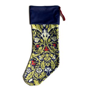 William Morris Collection® Luxury Velvet Christmas Stocking, Campion, Blue