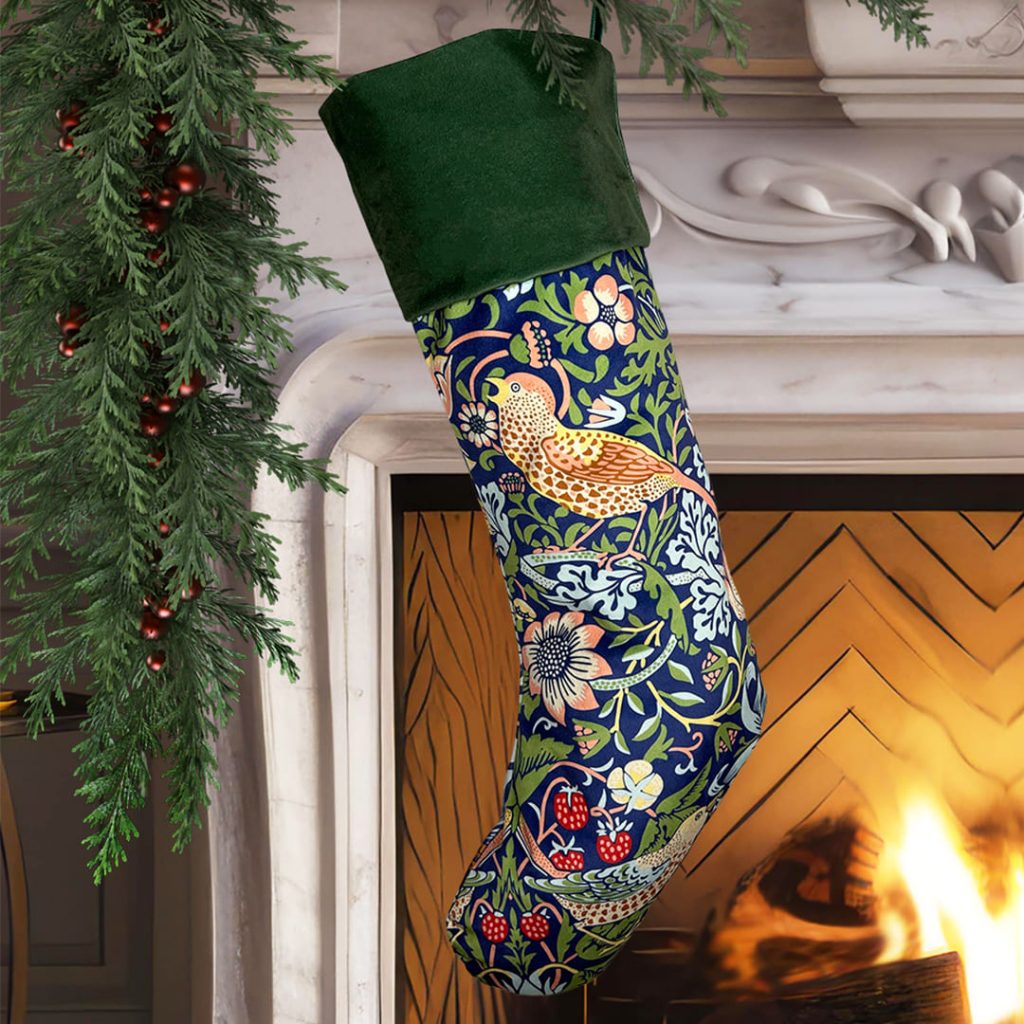 William Morris Strawberry Thief Christmas Stocking