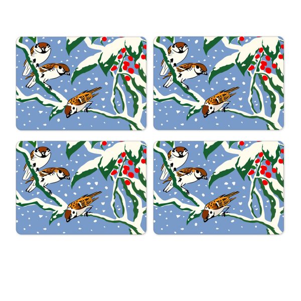 Bird Christmas Placemats Set of 4 by William Morris Collection®