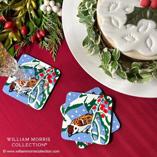 Christmas Bird Coasters by William Morris Collection®