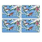 Set of 4 Winter Sparrows Christmas Placemats by William Morris Collection®