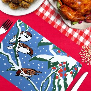 William Morris Collection® Winter Sparrows Placemats Set of 4