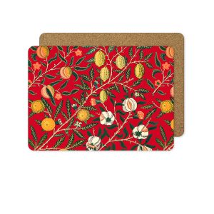 Fruit & Pomegranate Red Placemats by William Morris Collection®