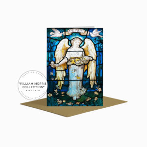 Peace Angel Stained Glass Blank Greeting Card by William Morris