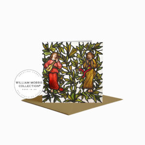 Two Minstrels Stained Glass Greeting Card by William Morris & James Egan