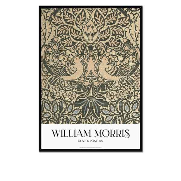 William Morris Dove and Rose Framed Giclée Art Print